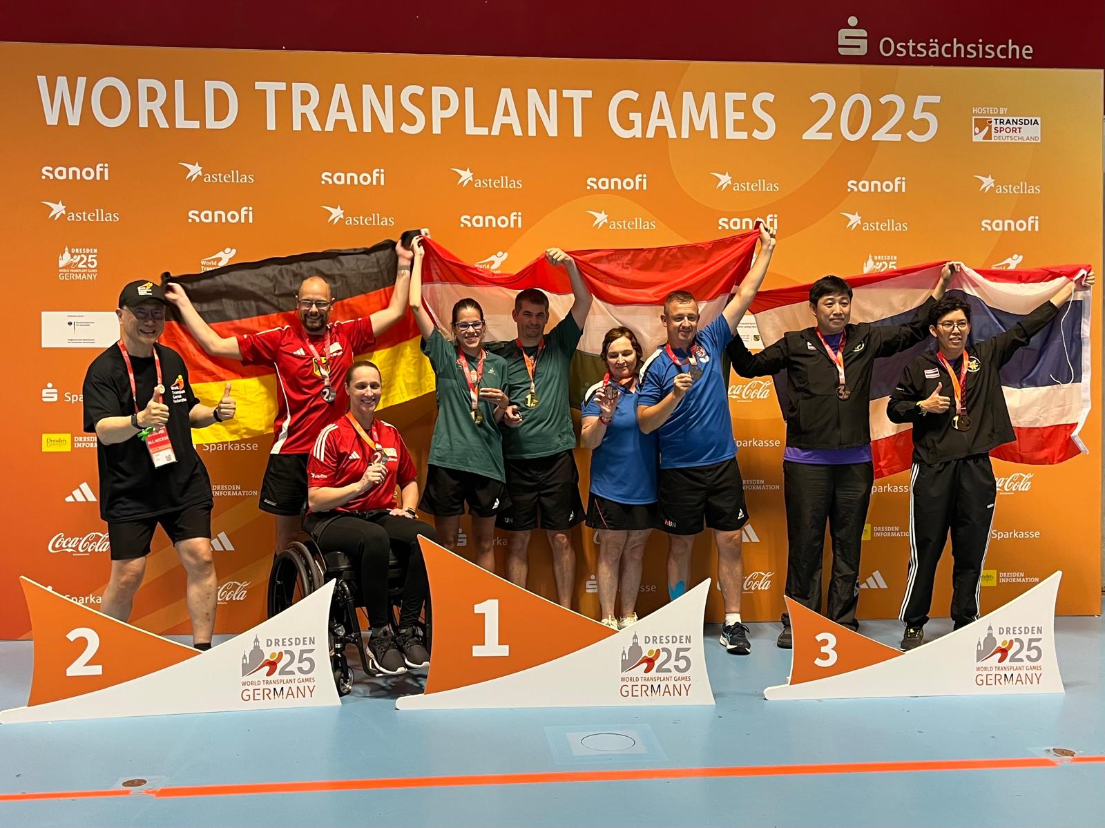 Drei Medaillen bei den Weltspielen der Transplantierten